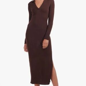 Staud Brown Long Sleeve Sweater Dress